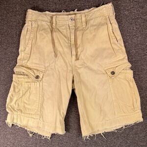 Vintage‎ Y2k American Eagle AE Shorts Mens 28 Cargo Drawstring Distressed 32x10